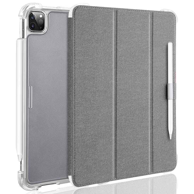 For 2024 iPad Pro11 inch Flip Leather Case with Clear TPU Bumper Cover 